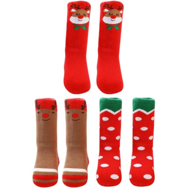 3 Pairs Christmas Baby Stockings Winter Thickened Warm Socks,ZQKLA