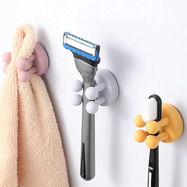 Silikon Tandbørsteholdere - 6 stk. Razor Hooks Adhesive Wal,ZQKLA