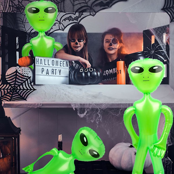 4-pak Jumbo Oppblåsbare Alien 35 Tommer Alien Oppblåsbar Leke, ZQKLA