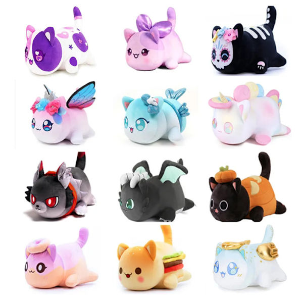 Burger Cat, Cola, Pommes Frites, Donuts, Plush Kattleksak, Lugnande Leksak för Barn unicorn cat