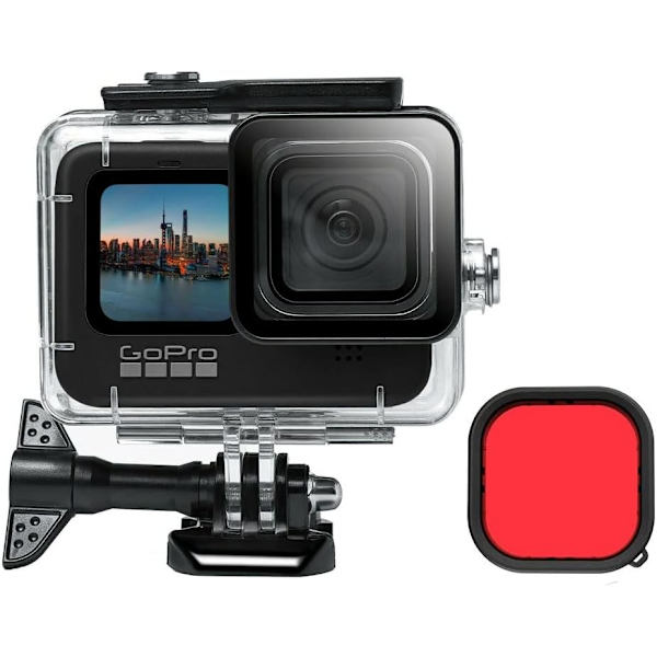 Vandfast etui til GoPro Hero 9 Hero 10 Actionkamera Sort, ZQKLA