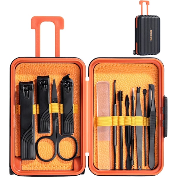 12 i 1 Nagelklippare i Rostfritt Stål Set, Nagel Manikyr Kit, Nagel