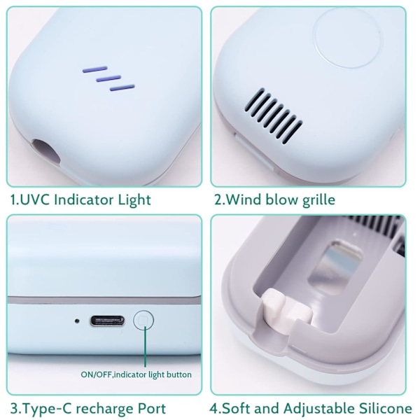 Tandborste Sanitizer Case, Eliminerar upp till 99,99%, Rec,ZQKLA