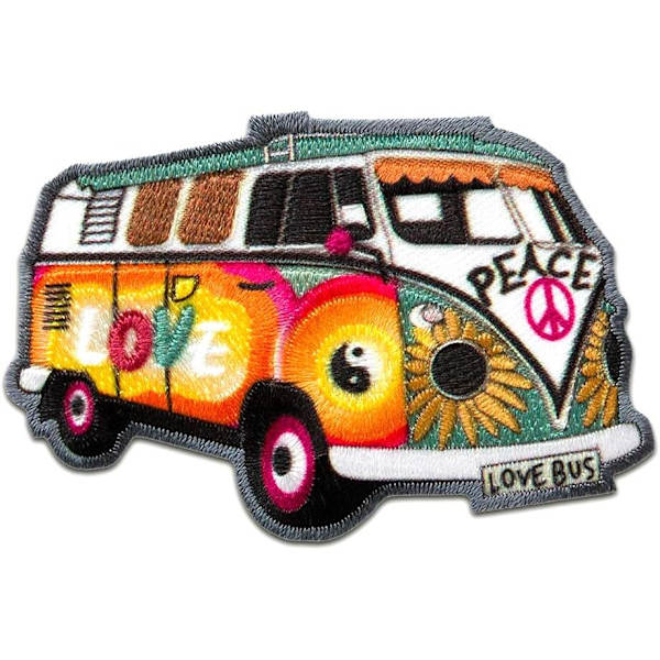 Hippie Bus Bully Love Peace bil - Strygemærke applikationer, ZQKLA