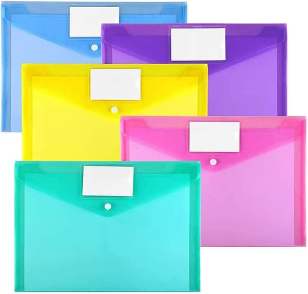 10 Pakning Plast Konvolutter Poly Konvolutter, Klar Dokumentmappe, ZQKLA