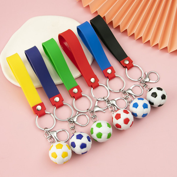 6 stk Fotball Nøkkelringer Sports Ball Nøkkelring Mini Fotball Nøkkel, ZQKLA