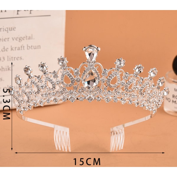 Krystal Kronediamanter Tiara, Tiara med Rhinestone Kam til Brude P,ZQKLA