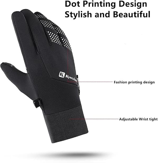 Vinter termiske handsker Touchscreen handsker Anti-slip håndflade Vind, Størrelse XL