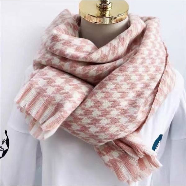 Rutig Damscarf - Lång Vinterpläd Halsduk för Kvinnor, ZQKLA