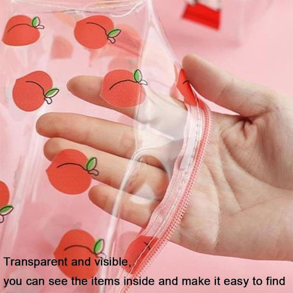 1 stort transparent PVC pennfodral för kvinnor, ZQKLA