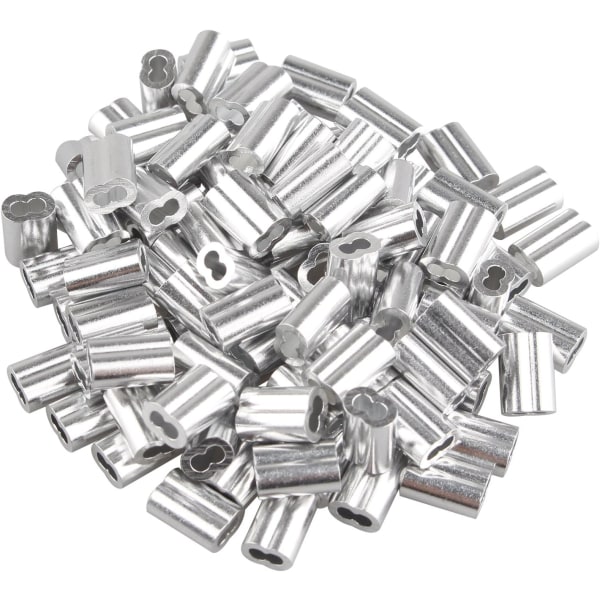 100 st Aluminium Krymphylsor med Dubbla Hylsor/Hål för ,ZQKLA