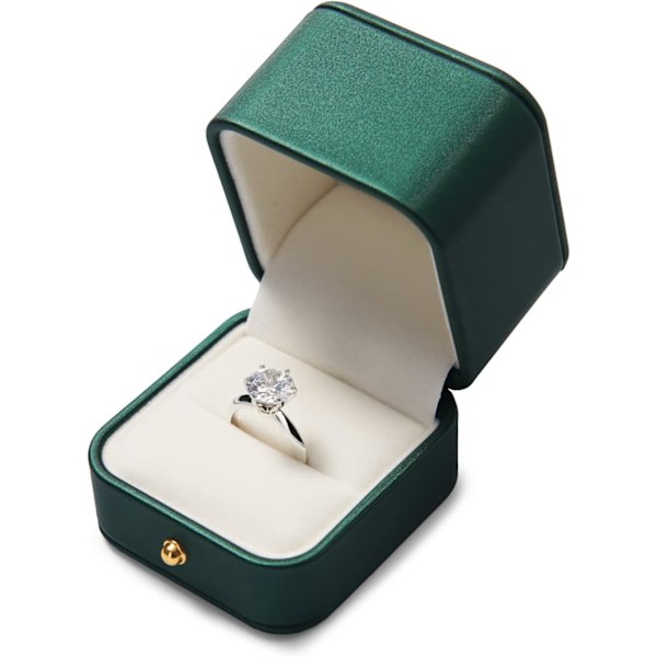 Läder Smyckeskrin Förslag Ring Presentask Smycke Display Case(G