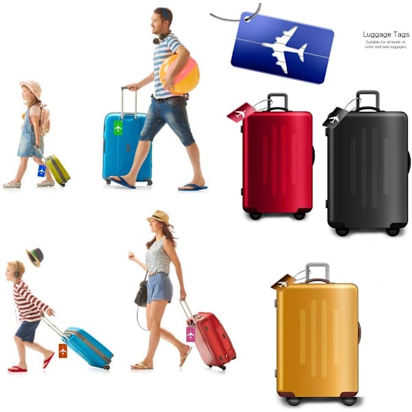 Bagageetiketter Aluminium Flymodel Rejse Bagageetiket