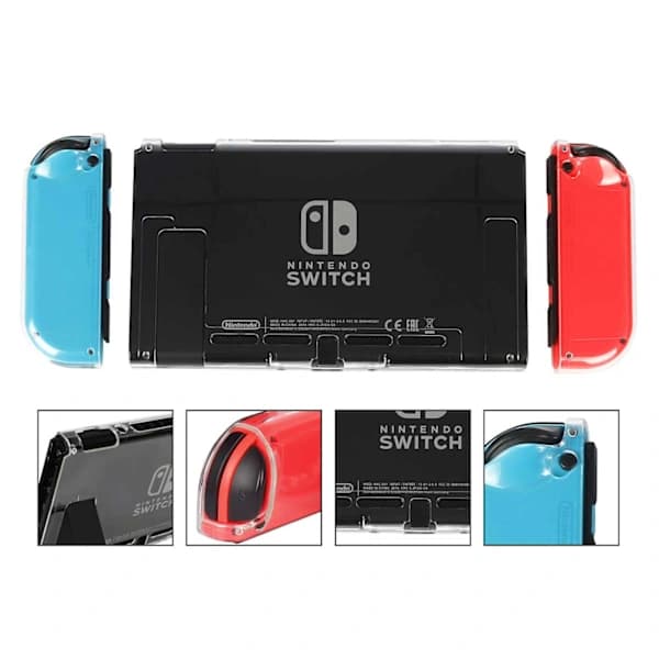 Nintendo Switch-kompatibelt skal, hårt plastskal, transparent, su