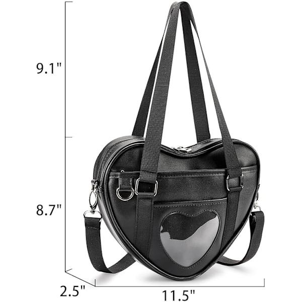 Ita Taske Crossbody Hjerteformet Pung til Anime Pins Display, ZQKLA
