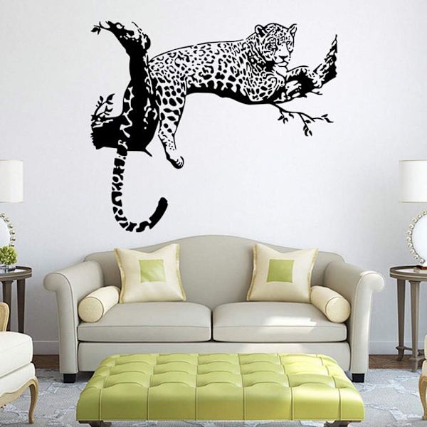 LEOPARD väggdekaler svart (60x90cm) I savann väggdekal Afr