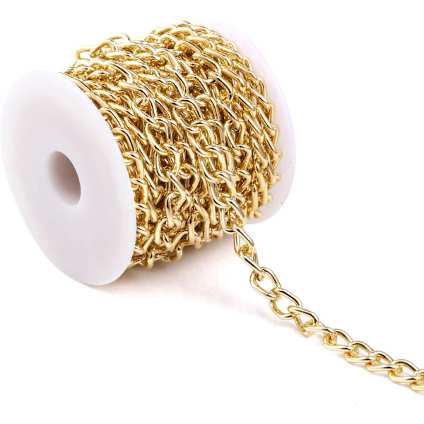 DIY Smykker Gull Lenkekjede med Tvinnede Tråder DIY Halskjede, ZQKLA