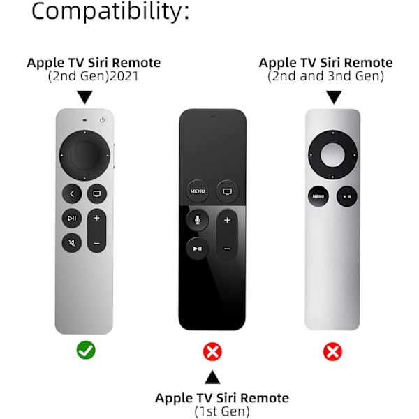 Kompatibel med Apple TV 4K Siri Remote Case 2021, Silkeagtig-Blød Ant