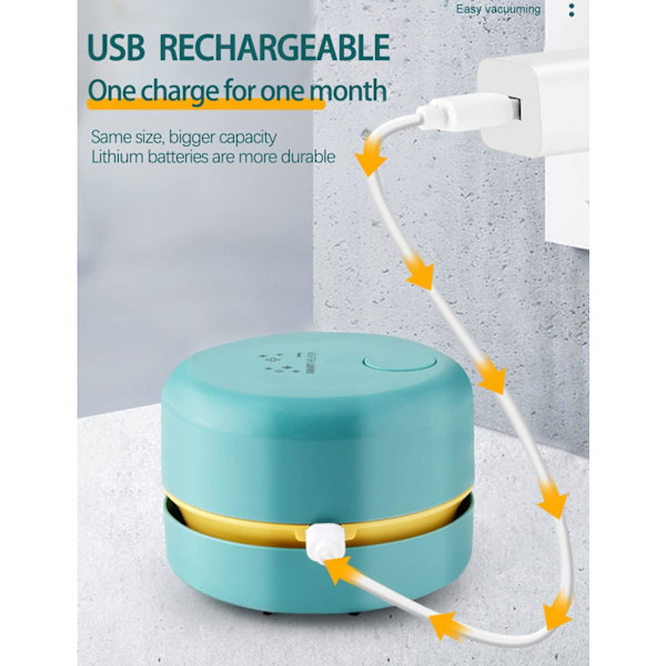 Håndholdt bilstøvsuger (mørkegrønn), USB-oppladbar mini v