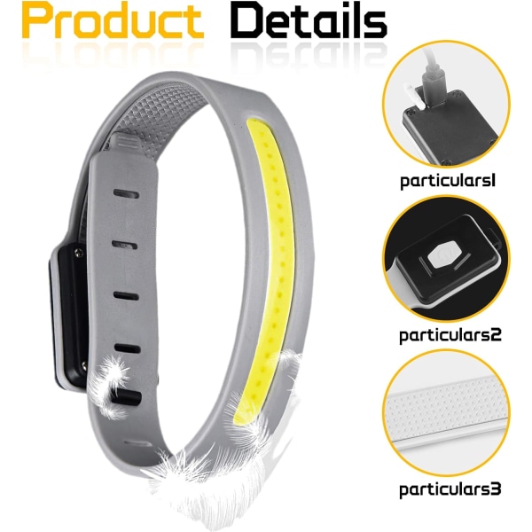 2-pack Laddningsbart LED-armband, 3 Ljuslägen, för Jogging