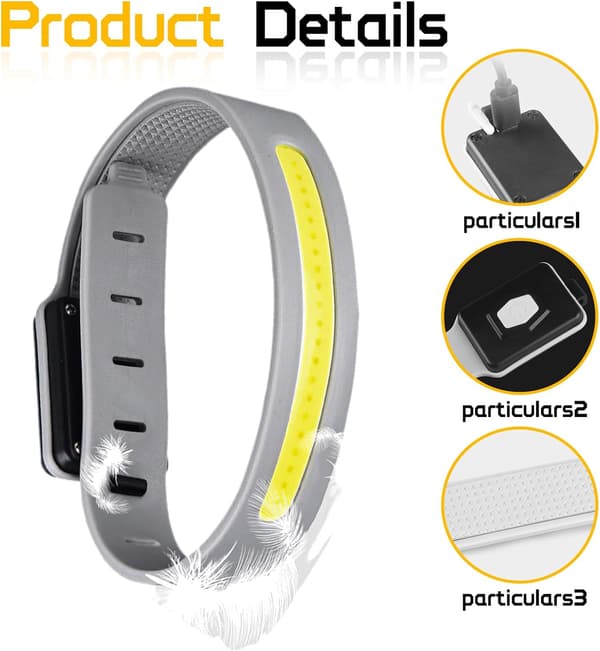 2 Pak Genopladelige LED Armbånd, 3 Lystilstande, til Jogging