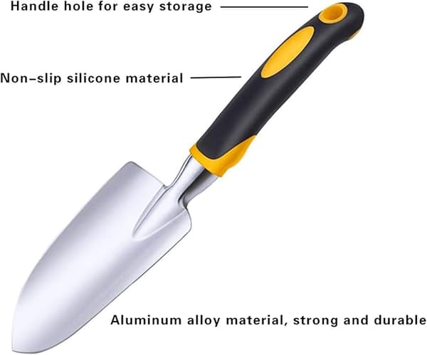 Hagespade i rustfritt stål for planting, omplanting, luking