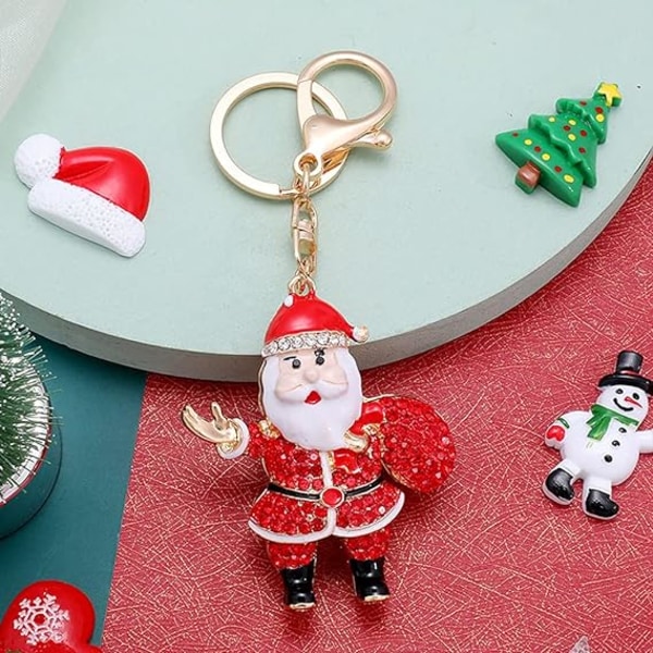 Sparkling Christmas Rhinestone Keychain Nyckelring, ZQKLA