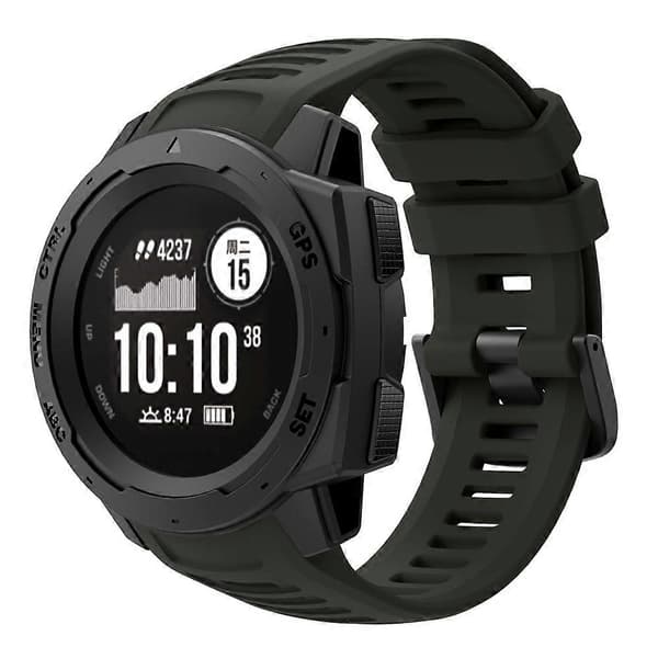 Silikone Urrem Udskiftning til Garmin Instinct - Grå Grey