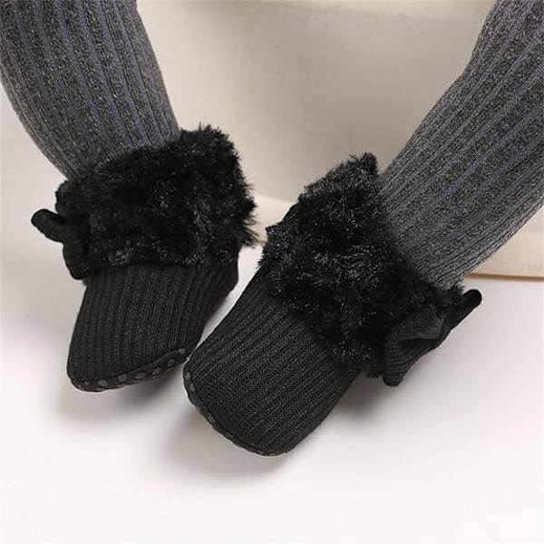Svarta Unisex Babyboots, Nyfödd Vinter Varma Baby Pojke Flicka S, ZQKLA