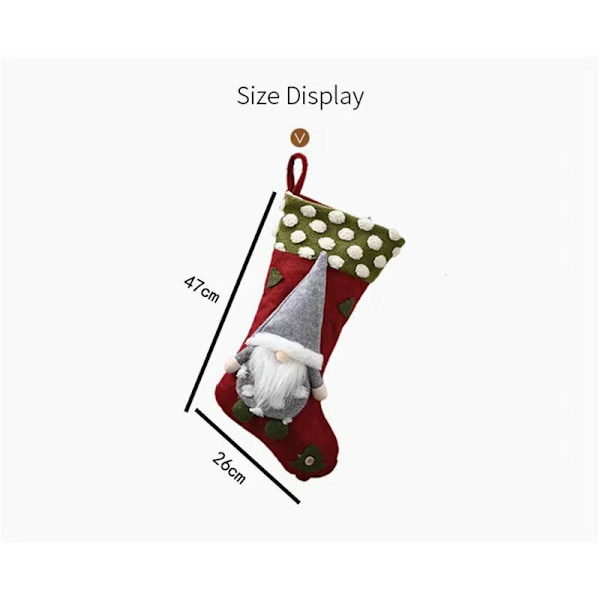 Julstrumpa 3-pack, 3D Tomtar Jultomte Julstrumpa, ZQKLA