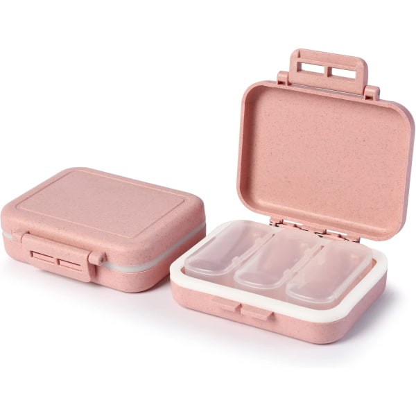 2-pack 3-fack Travel Pill Organizer, löstagbart piller, ZQKLA