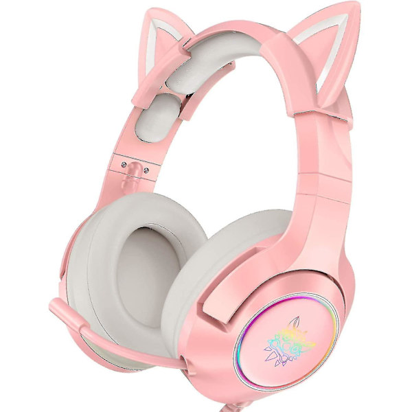 K9 Kissankorvakuulokkeet Xbox Onelle, PS4:lle, PS5:lle, PC:lle (pinkki)