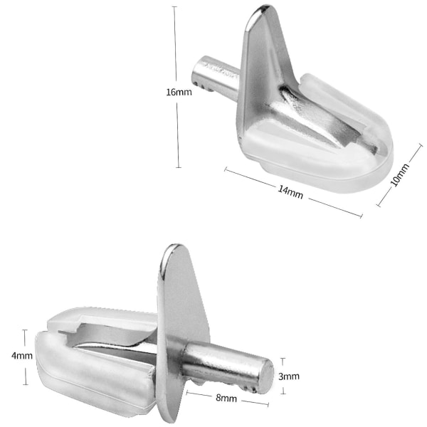 Hylle Støttepinner, 3mm Sklisikre Hylle Pinner L Modell Metall Sh,ZQKLA