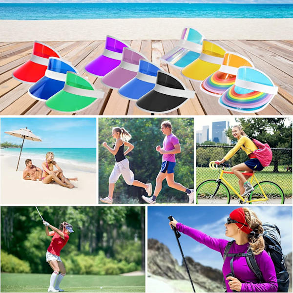 Unisex Solhat med Plastik Candy Farve Transparent UV Pro, ZQKLA