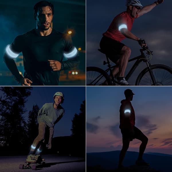 2 stk. Ladbare LED Lysende Armbånd, LED Refleks Løping, ZQKLA