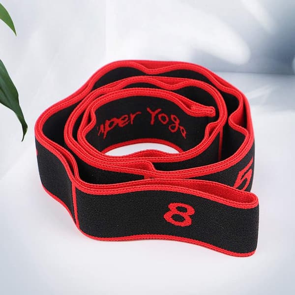 2-pack 8-sektions Yoga Elastiska Band, Justerbart Stretchbälte för