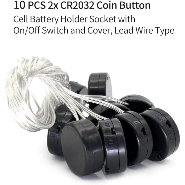 CR2032-knapp batterihållare, CR2032 batterihållare med strömbrytare,