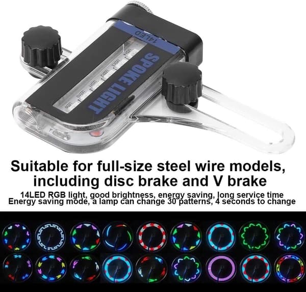 Sykkel Eikelys, 14led RGB Modus Dobbel Side RGB Strålelys, ZQKLA