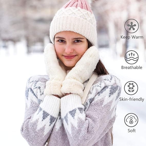 Dame Vinter Uld Vante Handsker, Vinter Varme Tykke Handsker, G,ZQKLA