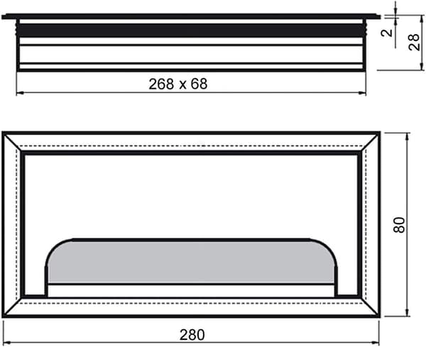 Kabelgenomföring Rektangulär Tråd 80x 280mm för Infälld, ZQKLA