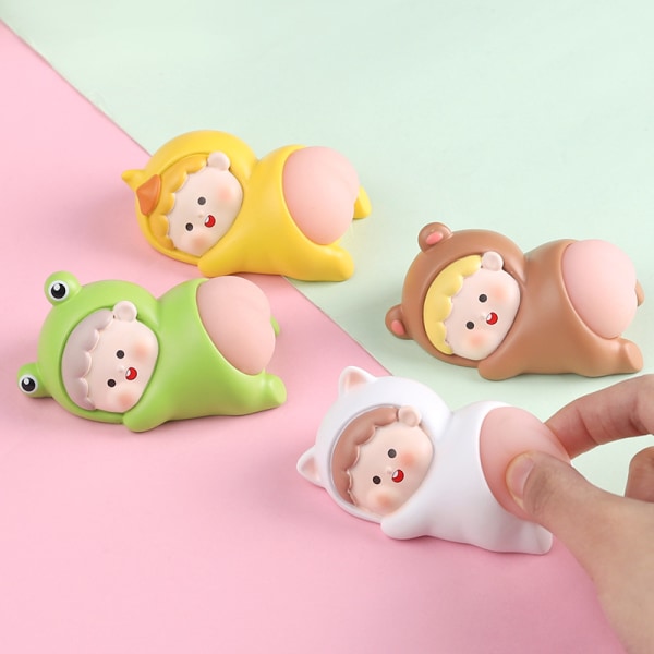 2 st Decompress Kreativa Leksaker Qq Butt Resin Doll Present Bil Ac,ZQKLA