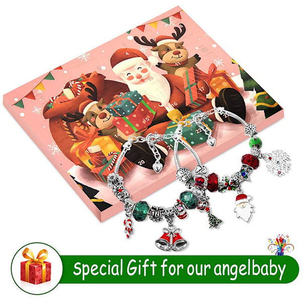 Julekalender Adventskalender DIY Charm Armbåndsfremstilling, ZQKLA