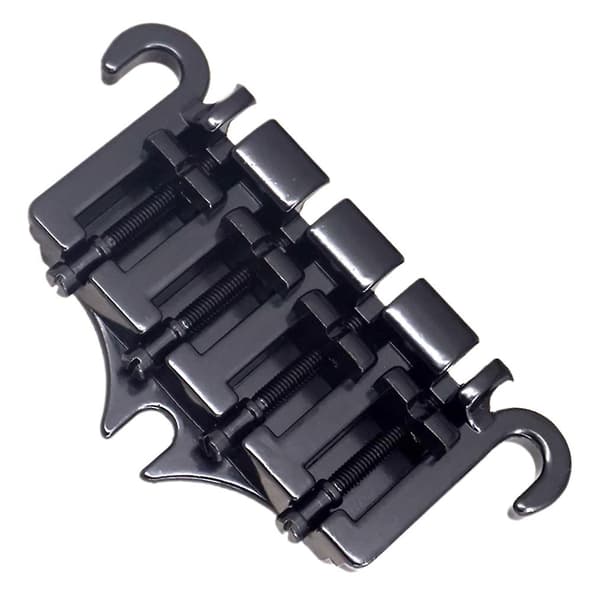 3-punkts 4-strenget basbro-tailpiece i zinklegering, sort