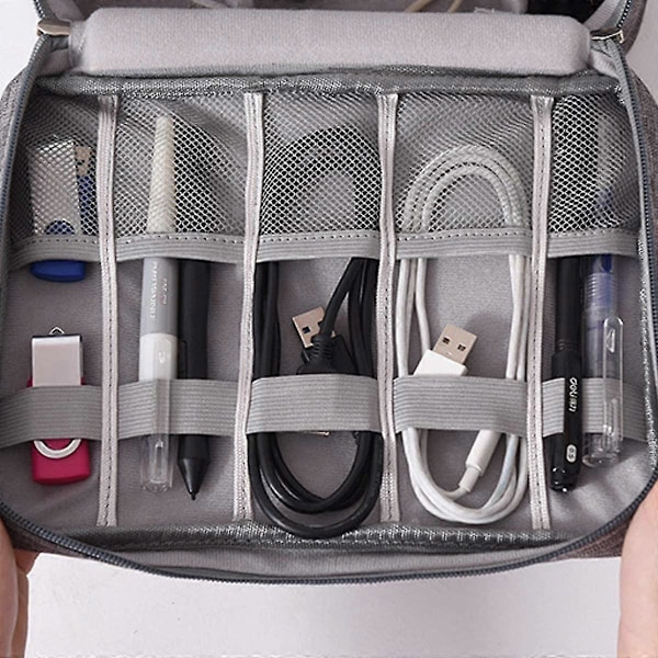 Elektronisk Tilbehør Kabeloplader USB Opbevaringstaske Etui Organizer Boks