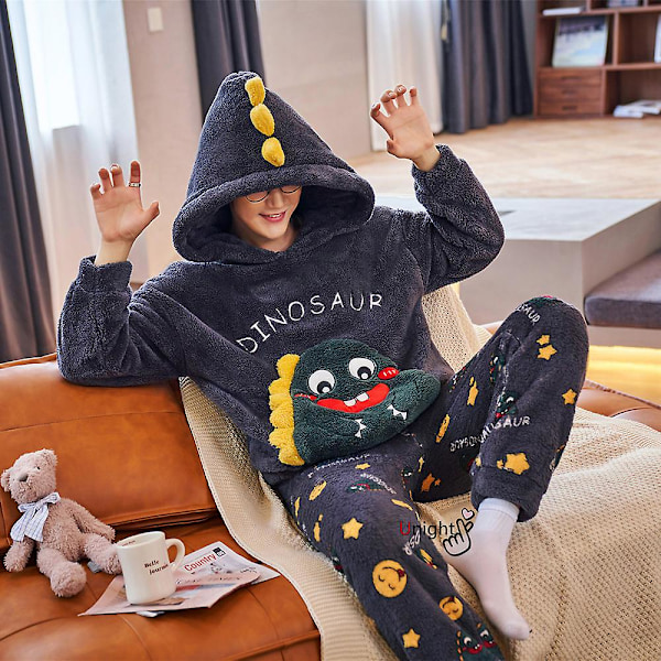 2023 Extra Stora Vinterpyjamas för Män, Cartoon Familj, Kan Användas Utomhus