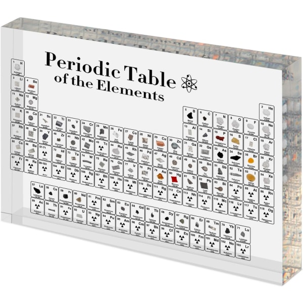 Periodiska systemet med äkta grundämnen inuti - 83 sorters äkta eleme