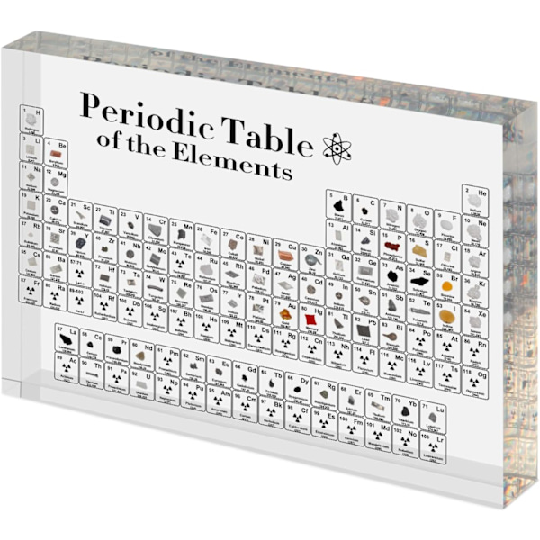Periodiskt system med riktiga element inuti - 83 sorters riktiga element