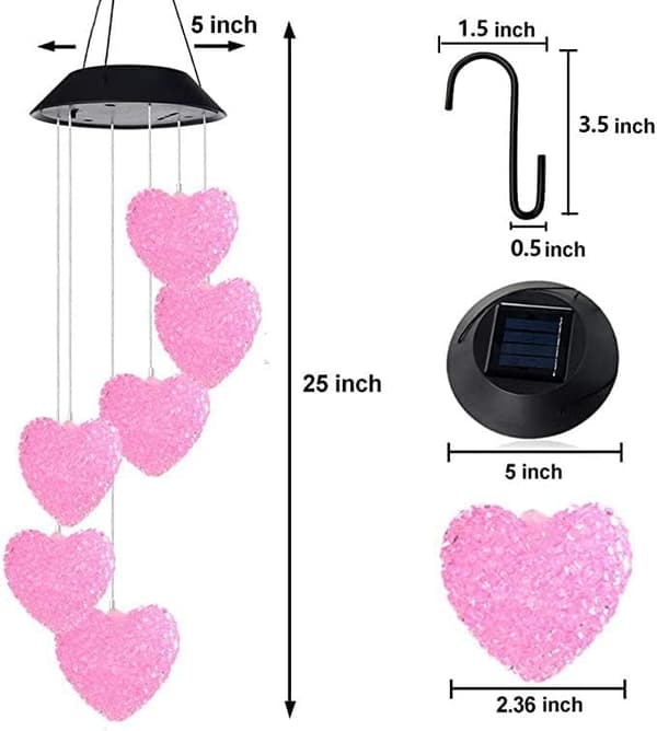 Vindspil Solcellelampe, Solcelle Vindspil LED Lys Farveskiftende S, ZQKLA