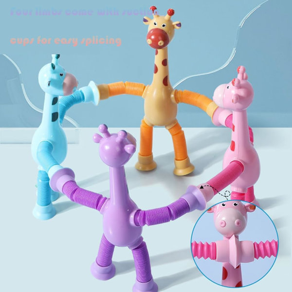 4-pack Giraff Teleskopiska Sugproppsleksaker, Formförändrande T, ZQKLA