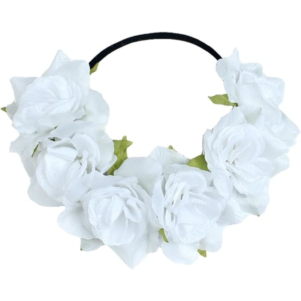 Rose Holiday Crown Festival pannebånd Hippie Flower Headpiece F-5